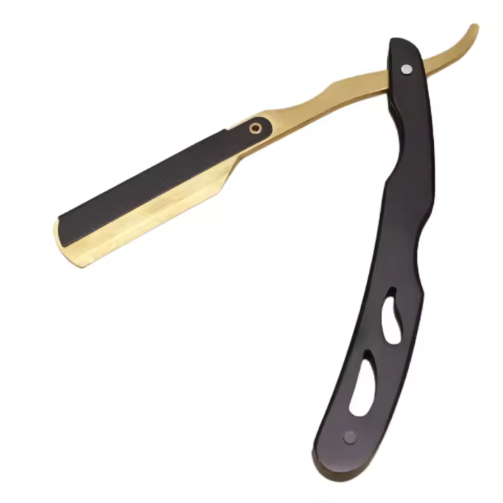 Cuchillo De Afeitar Manual Para Hombres Cuchillo De Afeitar Al Acero Inoxidable Con Soporte De Afeitado Profesional Cuchilla Recta Para Barba Y Peluca - 1