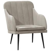 vidaXL Sillón de terciopelo 63x76x80 cm Gris claro, Gris oscuro, Rosa Sillon Dormitorio Sillon Comodos Silla Relax Sillón Sofá - details 0