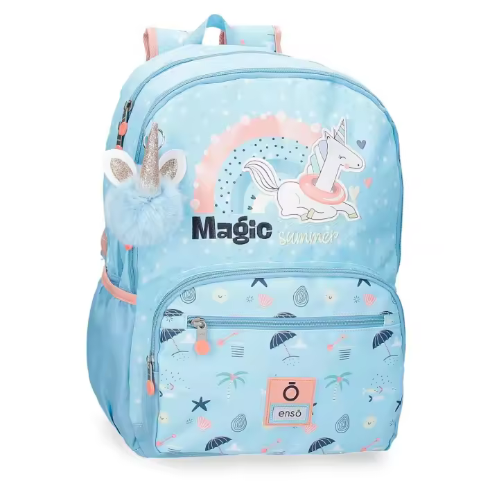 Mochila Enso Magic summer azul claro doble compartimento - 1