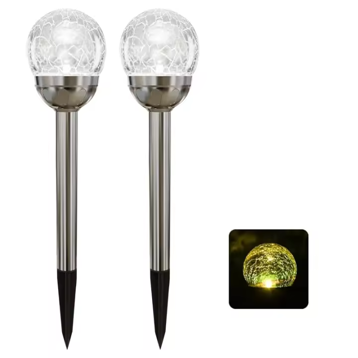 Lámpara Solar LED Para Jardín Con Vidrio Rotulado Iluminación De Paisaje Y Camino Decoración Exterior Para Jardines - 1