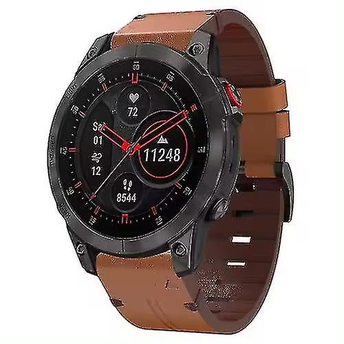 Banda de reloj de hebilla de acero de cuero de 22mm para Garmin Epix Gen 2 - 1