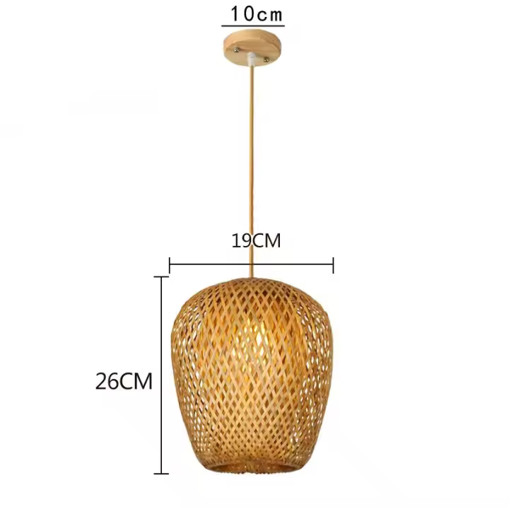 Lámpara Colgante De Bambú Estilo Chino Tejida a Mano Para Decoración De Hogar Y Restaurante 18/19/30cm Iluminación Pendente - 1