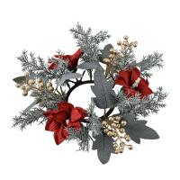 Anillo De Vela Navideño Guirnalda De Flores Soporte De Vela Para Barra Fiesta De Navidad Centelleo De Mesa Decoración De Puerta De Granja - details 3