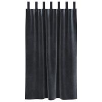 Cortinas Opacas vidaXL con Lazos de Colgar 2 pcs Gris Oscuro Terciopelo - details 2
