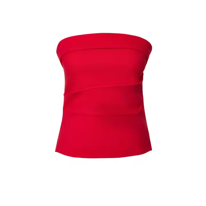 Trendyol Mink Strapless Fitted Draped Woven Blouse Twoss24Bz00348 - 1