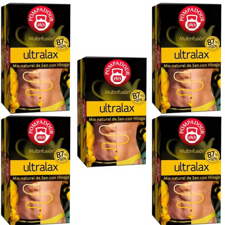 5 cajas de  Ultralax Multinfusión 87% Sen 20 bolsitas Pompadour 8412900709365 - 1