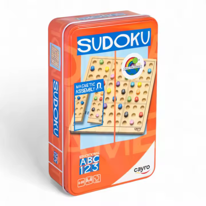 Sudoku de Madera en Caja de Metal Cayro. Ensamblaje Magnético - 1