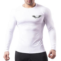 Camiseta De Compresión Para Hombres Con Imagen De Alas Cristianas Deporte Tees Top Para Gimnasio Running Camiseta Básica - details 15