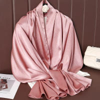 Pañuelo De Seda Lujoso Para Mujer En Color Sólido Moda Comodidad Y Versatilidad Shawl Muffler Neckerchief Bandanna Para Exterior - details 37
