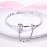 Pulsera de plata de ley 925 con forma de corazón y mariposa para mujer, brazalete de cadena de seguridad, compatible con abalorios originales, joyería - details 1