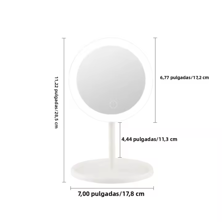 Espejo De Maquillaje LED Con Funciones De Rotación Y Memoria Iluminación Dimmable USB Para Belleza Y Estética - 1