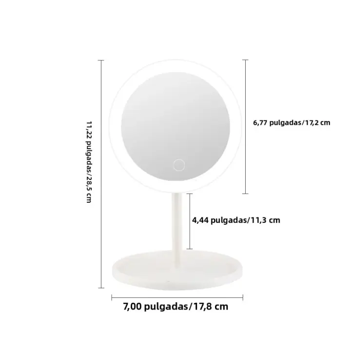 Espejo De Maquillaje LED Con Funciones De Rotación Y Memoria Iluminación Dimmable USB Para Belleza Y Estética - 1