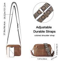 Bolsos de Mujer con múltiples bolsos, hechos a mano, Con Correas de Colores, bandoleras de cuero y monederos con Correa de guitarra, bolsos bandolera Pequeños de cuero Vegan para - details 1