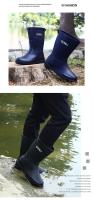 Zapatos De Lluvia Para Hombres Botas De Agua De Medio Tamaño Moda Coreana Suaves Y Antideslizantes Suela Gruesa Material De Goma - details 17