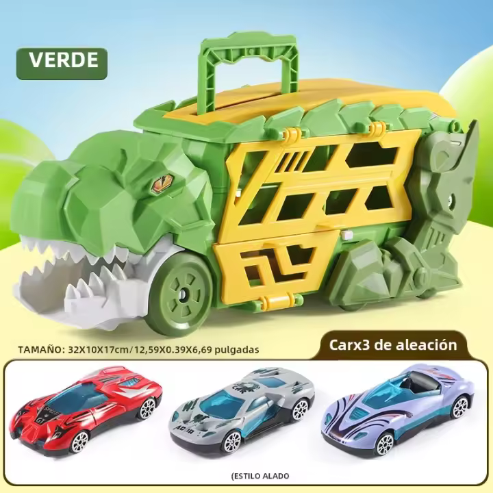 Juguete De Coche De Aleación Con Morfosis De Dinosaurio Para Niños Modelo De Coche De Transporte De Desplazamiento Con Ejector De Pista Regalo De Cumpleaños - 1