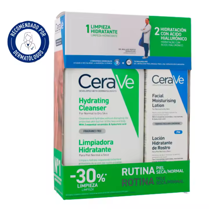Cerave Loción Hidratante Facial Spf30 52 ml + Cerave Limpiadora Hidratante 473 ml Pack Precio Especial - 1