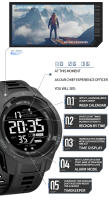 Reloj Deportivo Digital WECOOL 50M Impermeable Con Luz LED Y Alarma Multifuncional W-616 Bandeja De PU Resistente Al Choque - details 3