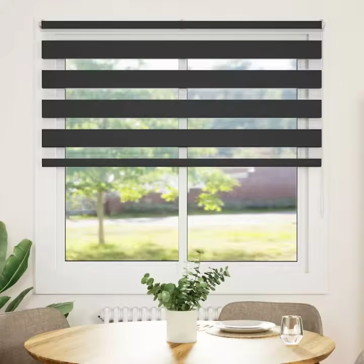 Estor cebra negro 140x100 cm tejido ancho 135,9 cm poliéster - 1