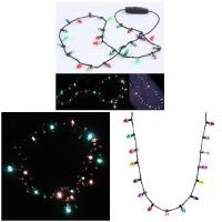 Collar De Disfraz Navideño Con Luz LED Miniatura 8 Luces Que Parpadean Accesorio De Fiesta Con Efecto De Luz - details 8