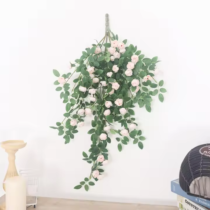 Rosa Artificial De Pared En Rotura Plantas Falsas De Vino Para Decoración De Hogar Boda Y Navidad Accesorios De Exhibición Al Aire Libre - 1