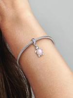Pandora - Charm Colgante de Tortuga Marina Rosa de cristal de Murano - Plata de Lei - details 3