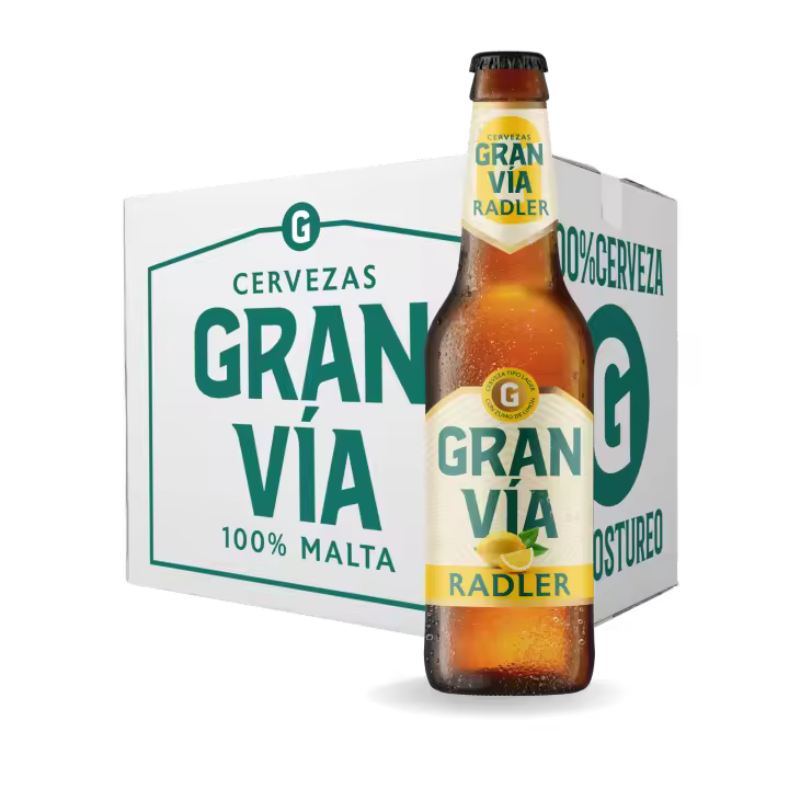 12 Botellas de 33cl  de Cervezas Gran Vía Radler con Zumo de Limón - 1