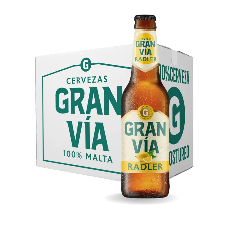 12 Botellas de 33cl  de Cervezas Gran Vía Radler con Zumo de Limón - 1