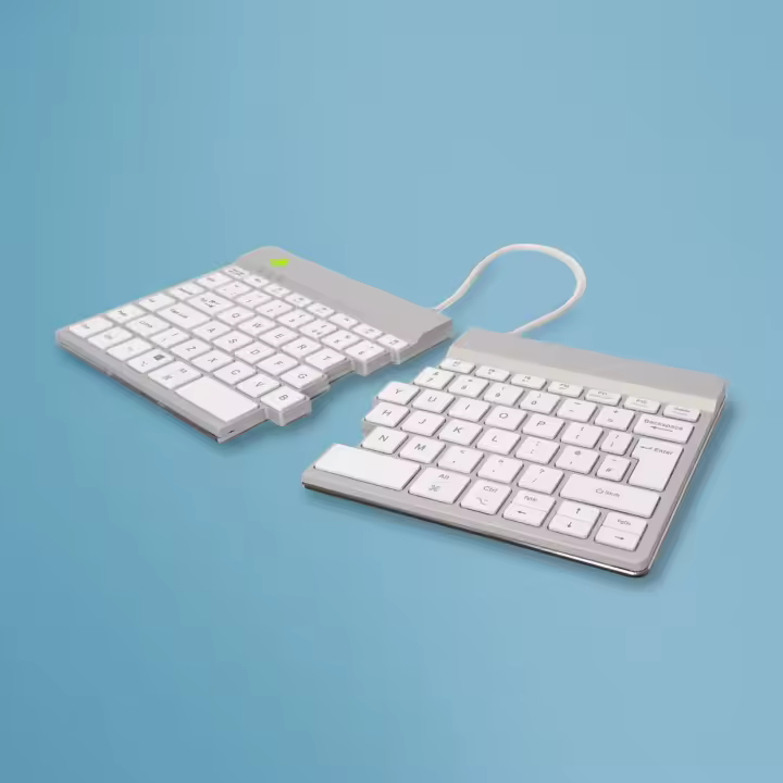 R-Go Tools Teclado ergonómico R-Go Split Break con software de pausa, teclado dividido ergonómico, QWERTY (UK), bluetooth, blanco - 1