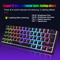 Teclado De Juego Con Cable 60% RGB Backlight Mini Compacto Impermeable 61 Teclas Para PC/Mac Para Jugadores - details 24