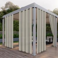 2PCS Cortinas De Exterior Impermeables Y Resistentes Al Sol Con Guardia UV Y Ganchos Antirrosa Diseño Moderno Para Privacidad - details 11