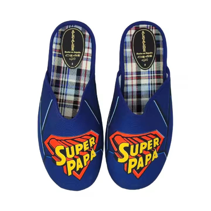 Eva Zorteon - Zapatillas de casa Super Papá. Ideales para regalar a papas. Marca ALCALDE. - 1