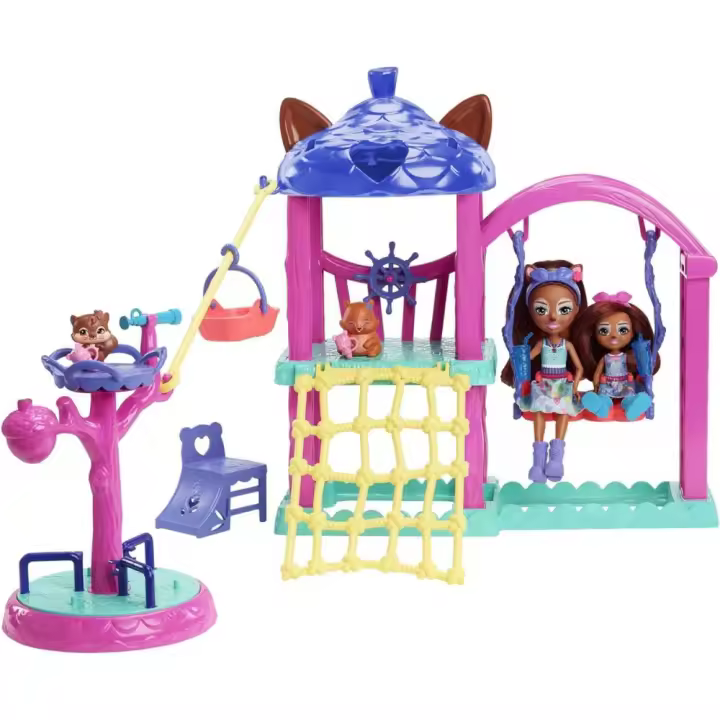 Parque de juegos de Sabine y Seneca Squirrel Enchantimals City Tails Dos muñecas con mascotas ardilla MATTEL (HHC16) - 1