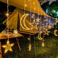 Curtain Garland LED De Estrella Y Luna Para Decoración De Eid Mubarak Y Ramadan 2025 Luz De Cadena Para Eventos Musulmanes Y Fiesta En Casa - details 12