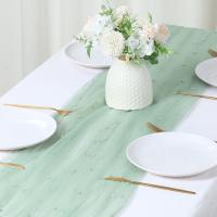 Corredor De Mesa Semi-Transparente De Gauze Verde Esponja Para Bodas Navidad Fiestas Y Banquetes Decoración De Pastel - details 6