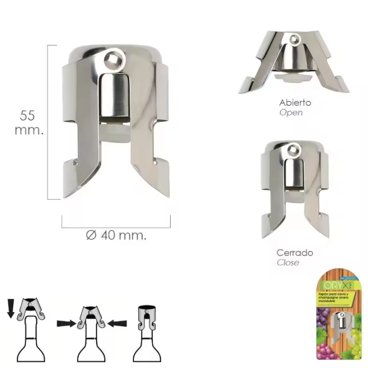 Tapon para cava y champagne acero inoxidable - 1