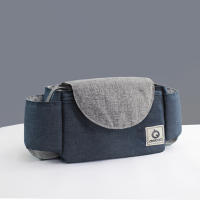 Bolsa De Paseo Para Mamá Gran Capacidad Con Porta Vaso De Agua Y Bolsillo Para Pañales Accesorios De Paseo Para Bebé Material Sintético Estilo Plaid - details 10