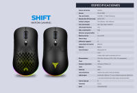 Ratón Gamer YEYIAN Shift 3 en 1 con RGB 6 Efectos | 26000 Dpi | Respuesta 1 Ms | 6 Botones Programables | Batería 600 Ma | USB Tipo C | Cable, Inalámbrico y Bluetooth | Windows 11/Mac OS - details 7