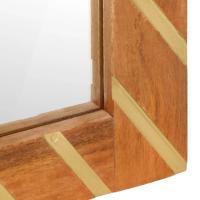 vidaXL Espejo de baño madera maciza mango marrón y cristal 50x70x3 cm - details 5