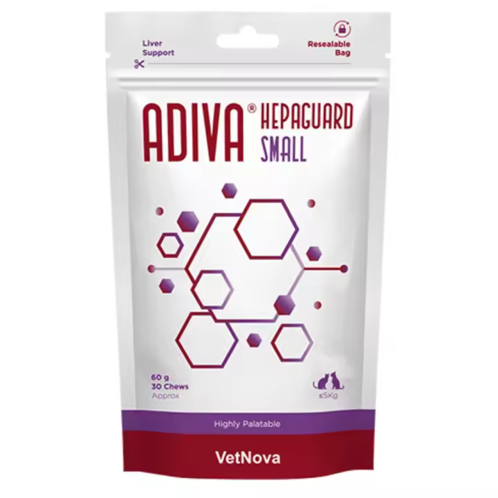 ADIVA® Hepaguard Small 30 chews Vetnova Suplemento para la función hepática de perros y gatos - 1