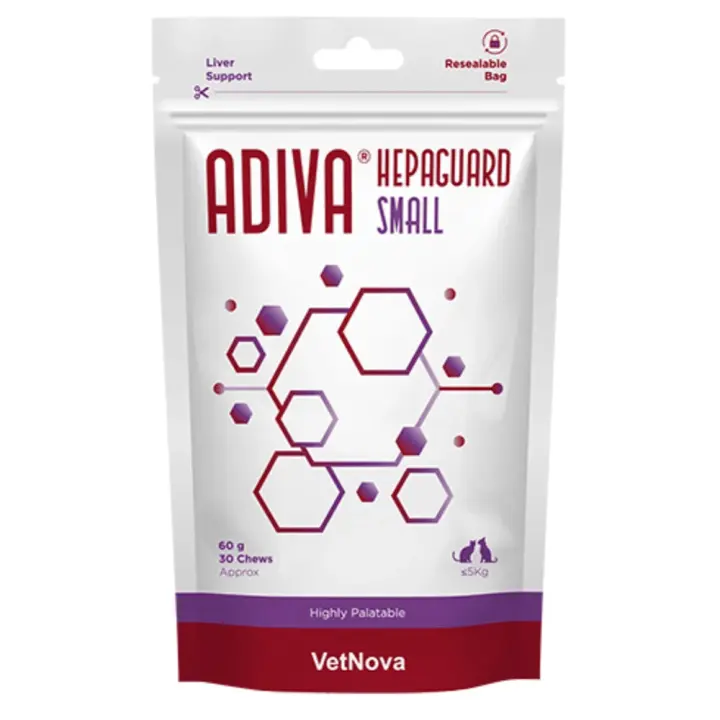 ADIVA® Hepaguard Small 30 chews Vetnova Suplemento para la función hepática de perros y gatos - 1