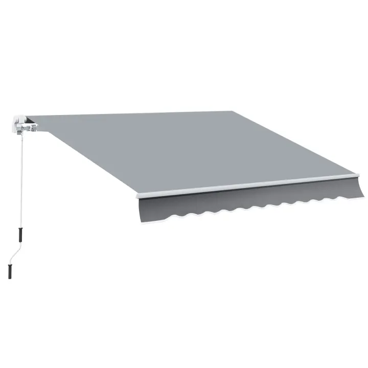 Outsunny Toldo Manual Retráctil Plegable con Manivela 295x245 cm Toldo Enrollable Aluminio Protección Solar para Ventanas Puertas Balcón Terraza Exterior - 1