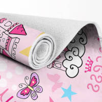 Alfombra Infantil Princesa Rosa, Low Cost Home, Ideal para decorar y jugar, Lavable y Antideslizante, 3 tamaños 100x150cm 140x200cm 160x240cm - details 1