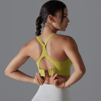 Sujetador deportivo con espalda descubierta para mujer, ropa interior de entrenamiento con hebilla ajustable para correr, Fitness, gimnasio, Bralette acolchado, ropa deportiva - details 20