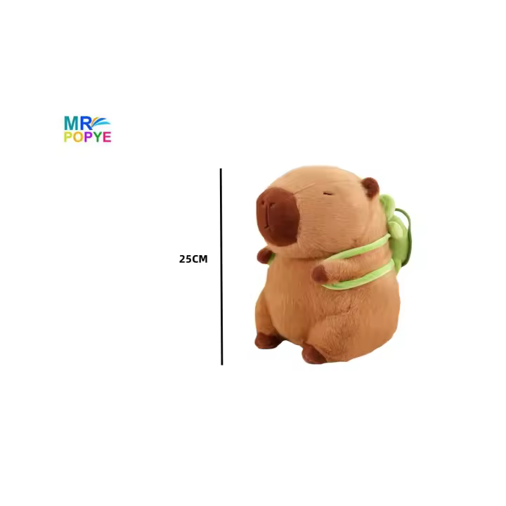 MR POPYE - PELUCHE CAPIBARA CON MOCHILA TORTUGA - 3 TAMAÑOS 25CM/30CM/35CM A ELEGIR - PELUCHE - IDEAL PARA REGALAR - SUAVE - PARA NIÑOS Y NIÑAS - MR POPYE - 1