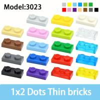 100PCS Bloques De Construcción Educativos Coloridos 1x2 Dots Tamaño MOC Compatible 3023 Figuras Delgadas Para Niños Juguete De Crea - details 1