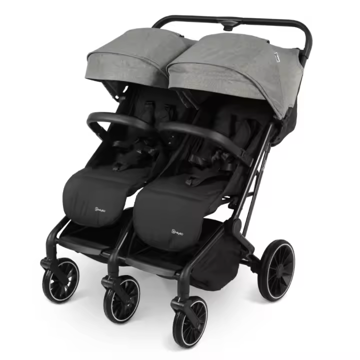 Carrinho De Passeio Para Gémeos babyGO Go Twice Grey - 1