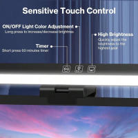 Lámpara De Escritorio LED 33/50CM Luz De Pantalla De Computadora Luz De Lectura Cuidado De Los Ojos Regulación Sin Pasos USB Para Laptop - details 0