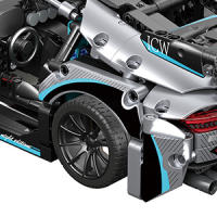 "Súper Auto de Carreras para Armar – Bloques de Construcción MOC 1:14 para Niños +12 y Adultos, Modelo Deportivo Detallado" - details 3