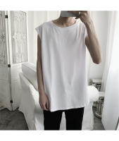 Camiseta De Hombre Sin Mangas De Color Sólido Casual Con Cuello Redondo Absorbente De Sudor Para Deporte En Verano - details 20