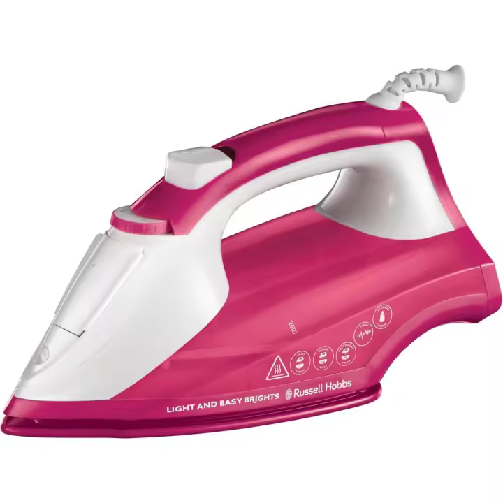 Russell Hobbs Plancha de vapor Light & Easy Brights Berry 26480-56 - 2400 W, golpe de vapor de 115 g, vapor continuo de 35 g, tecnología Auto Steam, suela de cerámica de color, depósito 240 ml, función antigoteo, función antical - 1